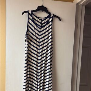 Navy and White Striped Sleeveless Dress